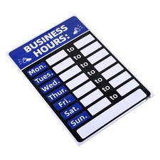 Business Hour Sign, PVC Car Sticker Operation Time Sticker Door Decor, Blue