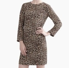 J. Crew Leopard Print Sheath Dress Size 8 Brown Preppy Office Neutral