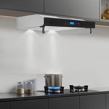 29.5 inch Kitchen Island Mount Range Hood 294CFM Stainless Steel 3-Speed