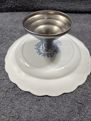 Rare Vintage Ridgway Blue Hand Engravings Windsor Cake Display Plate Stand - Picture 17 of 18