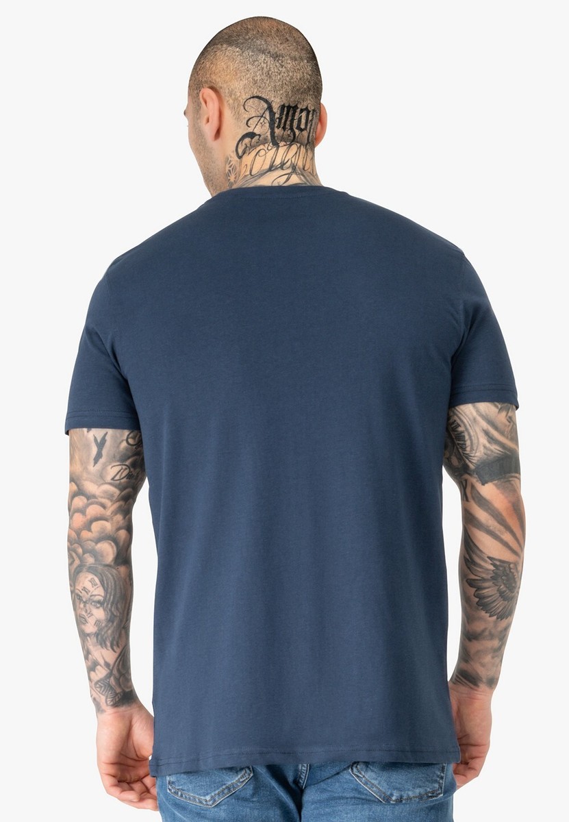 Lonsdale T-Shirt Classic Logo Black Oxblood Blue 100% Cotton Lonsdale T-Shirt Classic Logo Black Oxblood Blue 100% Cotton