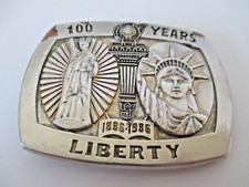 100 Year Statue of Liberty 1986 STERLING TREASURY Belt Buckle 016235 Vtg AZ14