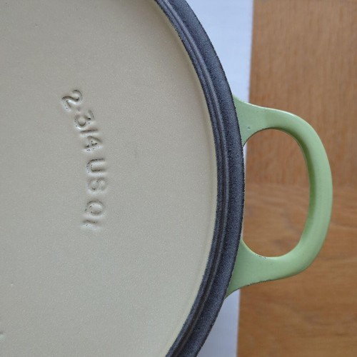 Le Creuset Marmit Kiwi Green 22cm Two Handle Soup Pot USED - Picture 7 of 13