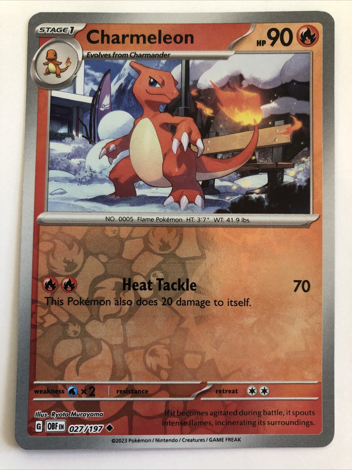 Pokémon TCG Obsidian Flames Charmeleon Reverse Holofoil 027/197 NM