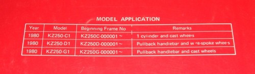 Kawasaki Kz250 Single Service Manual 1980 Kz 250 Z Ltd Repair Shop - Picture 3 of 9