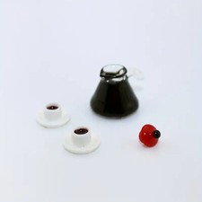 Dollhouse Coffee Pot Cup 3 Piece Set Removable Top 1/12 Scale