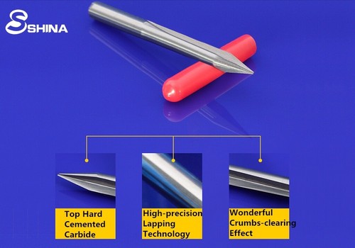 5 brocas de enrutador de grabado CNC de doble flauta ranura recta de 3.175 mm cortador de molino 45 ° - Imagen 3 de 4