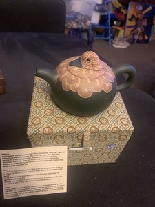 Fine Vintage Chinese Yixing Teapot Bird With Case And Box RARE!