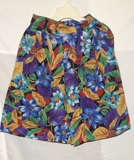 vtg tropical floral colorful culottes size 10