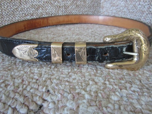 Vogt 1/10 10K Gold Floral 4-Piece Belt Buckle Size 33 Belts By Herb