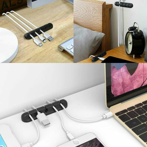 3 PACKS USB Charge Cable Holder Desk Cable Clips Organizer Cord Management Tidy - Picture 3 of 9