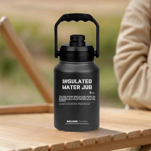 Jarra de agua aislada 2L con mango gimnasio entrenamiento botella de agua para viajes camping - Imagen 14 de 26