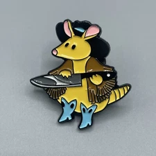 Cute & Deadly Friends Western Pals ARMADILLO With Knife Enamel Pin New Open Box