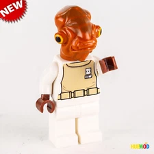 NEW Lego Admiral Ackbar Minifigure Minifig Figure Star Wars 70503 7754 Calamari