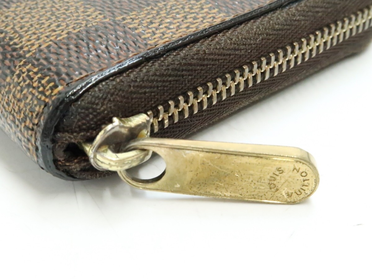 Auth LOUIS VUITTON Damier Ebene Round Zip Zippy Coin Purse Auth LOUIS VUITTON Damier Ebene Round Zip Zippy Coin Purse