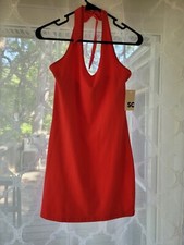 SO brand red halter tie neck short bodycon dress size small NEW with tags
