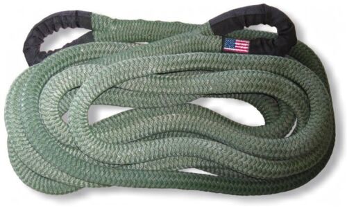 U.S. MIL-SERIES OD GREEN 1-1/8" X 30' Full-Size RECOVERY Kinetic ROPE w/ HD Bag - Picture 2 of 4