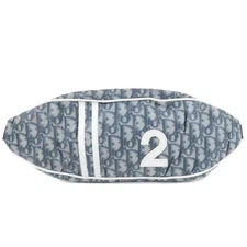 Auth Christian Dior Trotter Waist Nylon Leather Bag Body Bag Navy Used