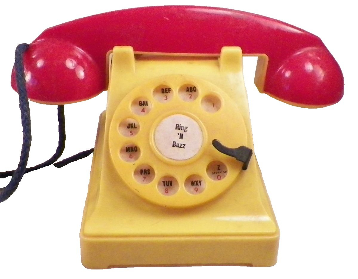 KamKaps Ring n Buzz Switchboard Toy with 2 Telephones 1950s
