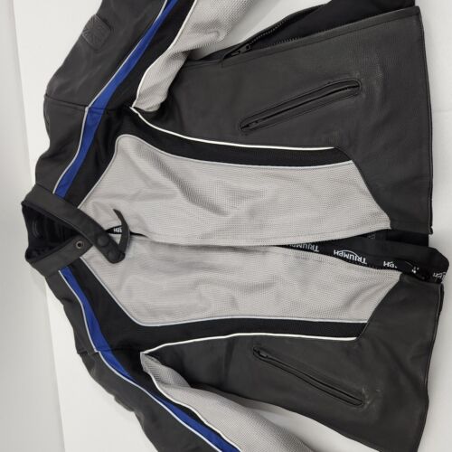 Triumph Falcon Leather Nylon Hard Shell Motorcycle Riding Jacket Men’s 46/56 - Picture 3 of 19