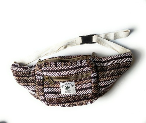 Riñonera tejida a mano de algodón cáñamo bandolera festival vacaciones bolsas de viaje - Imagen 9 de 9
