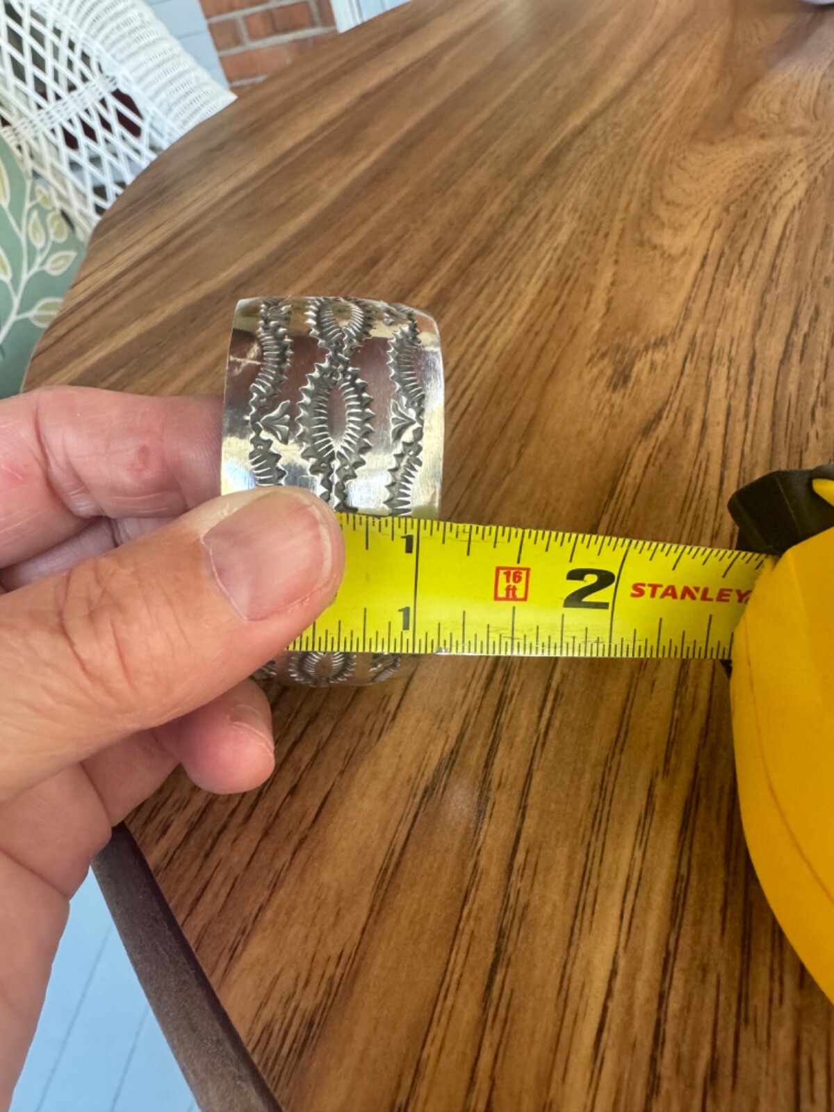 Solid Heavy Tunisian Cuff Bracelet in Excellent C… - image 9