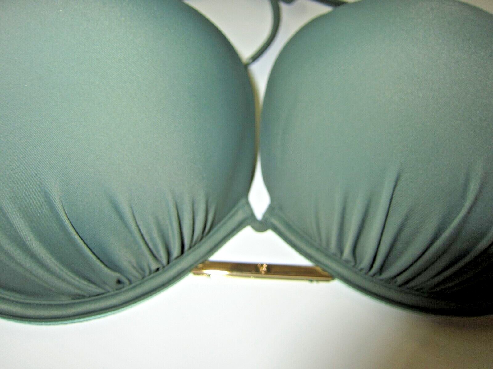 Victoria Secret BOMBSHELL ADD 2 CUP PUSH UP Olive LOGO BIKINI SWIM WEAR TOP 38DD eBay