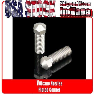 Volcano Nozzle Plated Copper, Wear Resistant, High Temperature 3D Printing