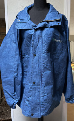 Frogg Toggs Men's SZ L Blue Full Zip Snap Waterproof Rain Suit Jacket Hooded