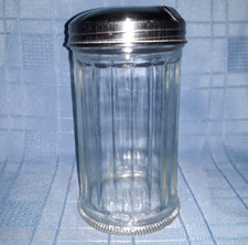 Halco Clear Glass Diner Style Sugar Dispenser with Stylish Dings on Lid USA Made