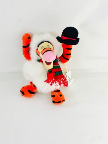 Disney Tigger Snowman Plush Soft Toy Beanie 2002 Winnie the Pooh Collection - Picture 24 of 24