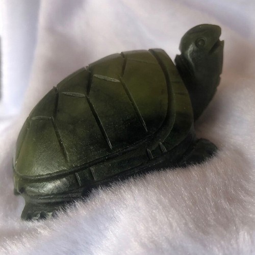 Carved Heling Gift Handmade 8cm Jade Turtle Specimen Home Crystal Quartz Natural - Picture 4 of 7