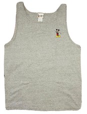  VINTAGE Walt Disney World Mickey Mouse 1990s Gray Tank Top; Made in USA; XL
