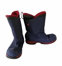 Lands End 30586 Blue Red Winter Snow WATERPROOF Boots Boys Sz 7M Womens 8-8.5