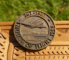 Museum of Flight 1984 Boeing 767 1981 B&W 1916 Red Barn 3" Token Coin Medallion