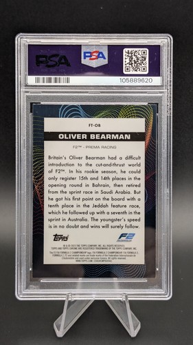 2023 Topps Chrome Formula 1 OLIVER BEARMAN FUTURO SSP Portrait PSA 9 Haas F1 - Picture 2 of 3
