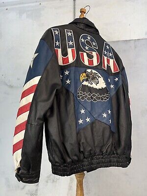Vintage USA Bald Eagle Big Logo Leather Jacket Size M - L | eBay Vintage USA Bald Eagle Big Logo Leather Jacket Size M - L | eBay