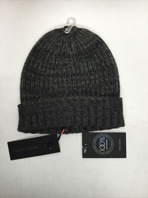 Bickley & Mitchell Men's Basic Rib Beanie, DK Grey Twist, ONE Sz