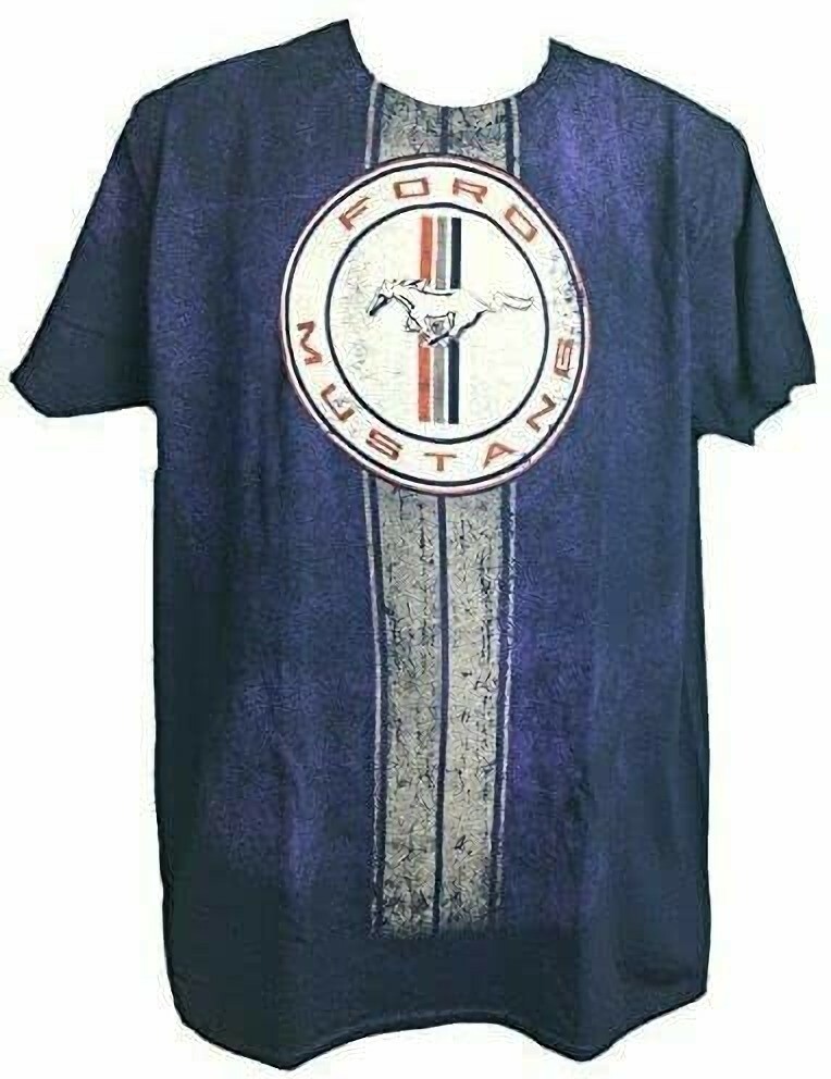 PONY T shirt uomo Ford Mustang logo invecchiato tri bar media