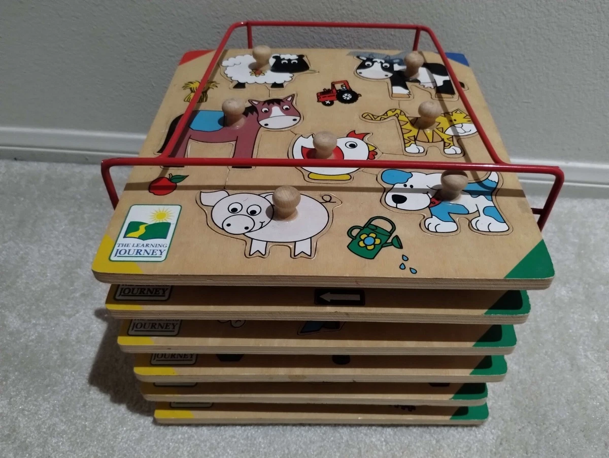 The Learning Journey 6 Wooden Puzzles Lift and Learn Good