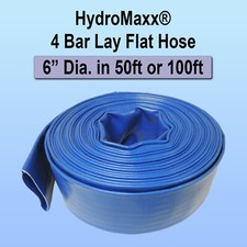 6" Agricultural Grade PVC Lay Flat Discharge Hose 50', 100'  300' lengths