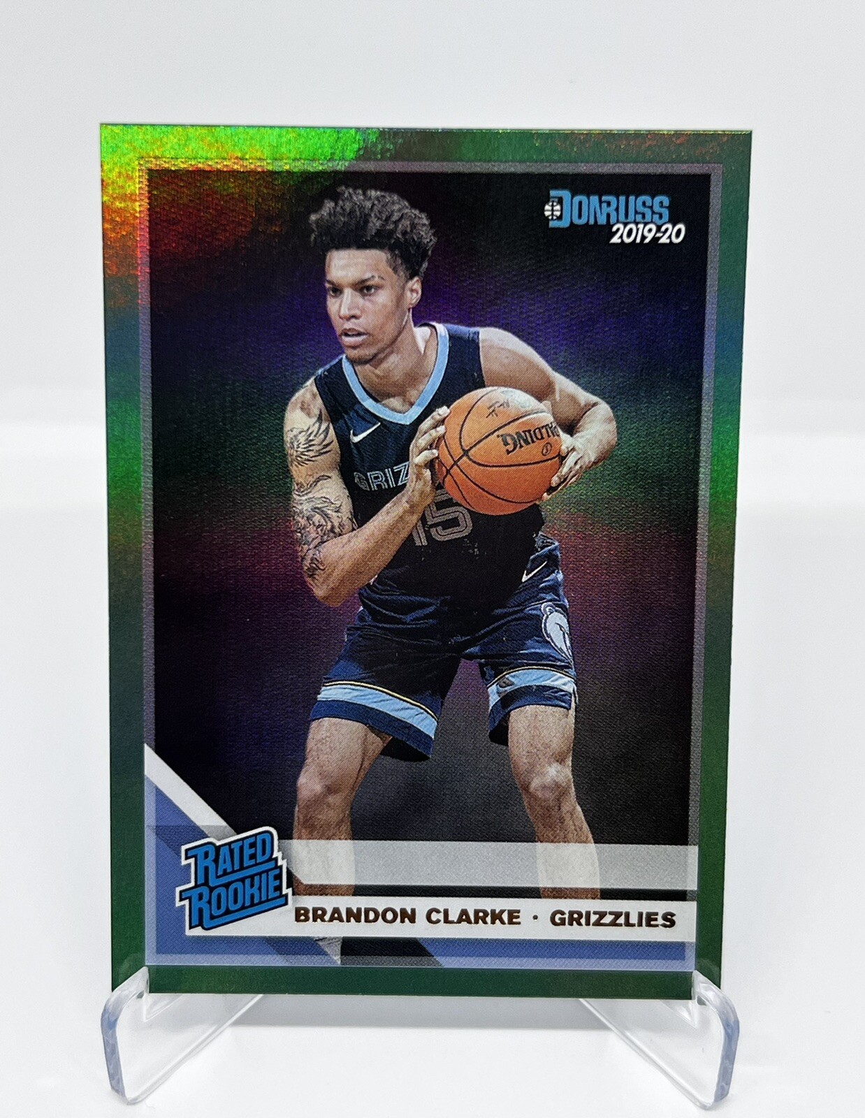 2019-20 Panini Donruss Rated Rookies Green Flood Brandon Clarke #220 Rookie RC