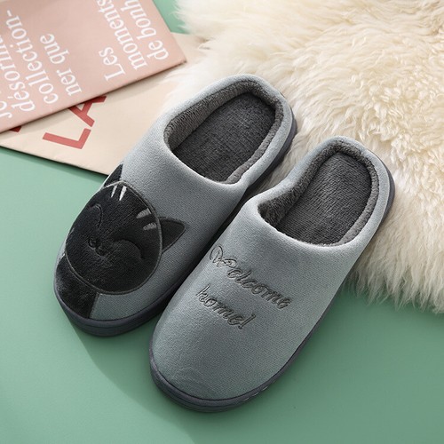 Womens Cute Cat Plush Slippers Indoor Winter Warm Soft Anti-Slip House Shoes UK - Picture 8 of 14