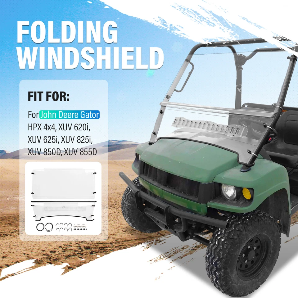 For John Deere HPX 4x4 XUV 620i 625i 825i 850D 855D Front Vented Windshield - Imagem 2 de 4