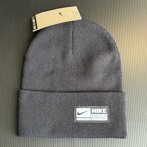 NWT Nike Peak Tall Cuff New Age Beanie Black White Unisex One Size FJ6287-010 - Picture 2 of 5