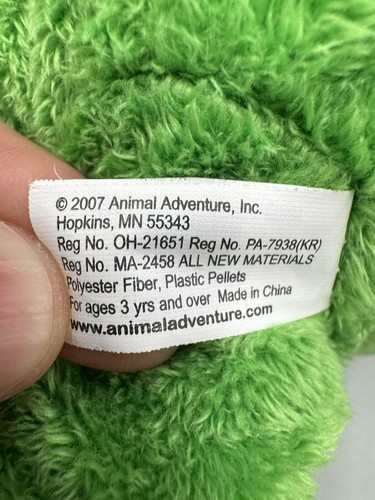 Animal Adventure grüner Frosch 12 Zoll Plüsch mit gelbem Band Fliege Stofftier - Bild 8 von 8