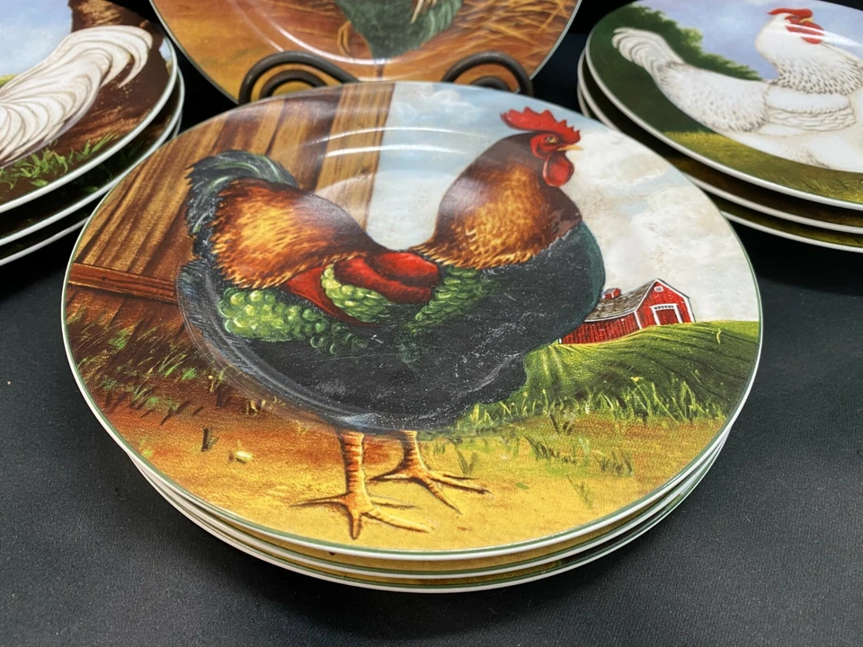 Juego de 10 (4 diseños) ~ Sakura "ON THE FARM" David Carter Brown ~ Platos ~ 8" Foto 4 de 4