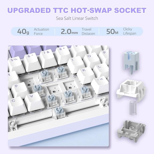 AJAZZ AK820 Type-C Wired Mechanical Gaming Keyboard with Knob Hot Swappable - Picture 19 of 30