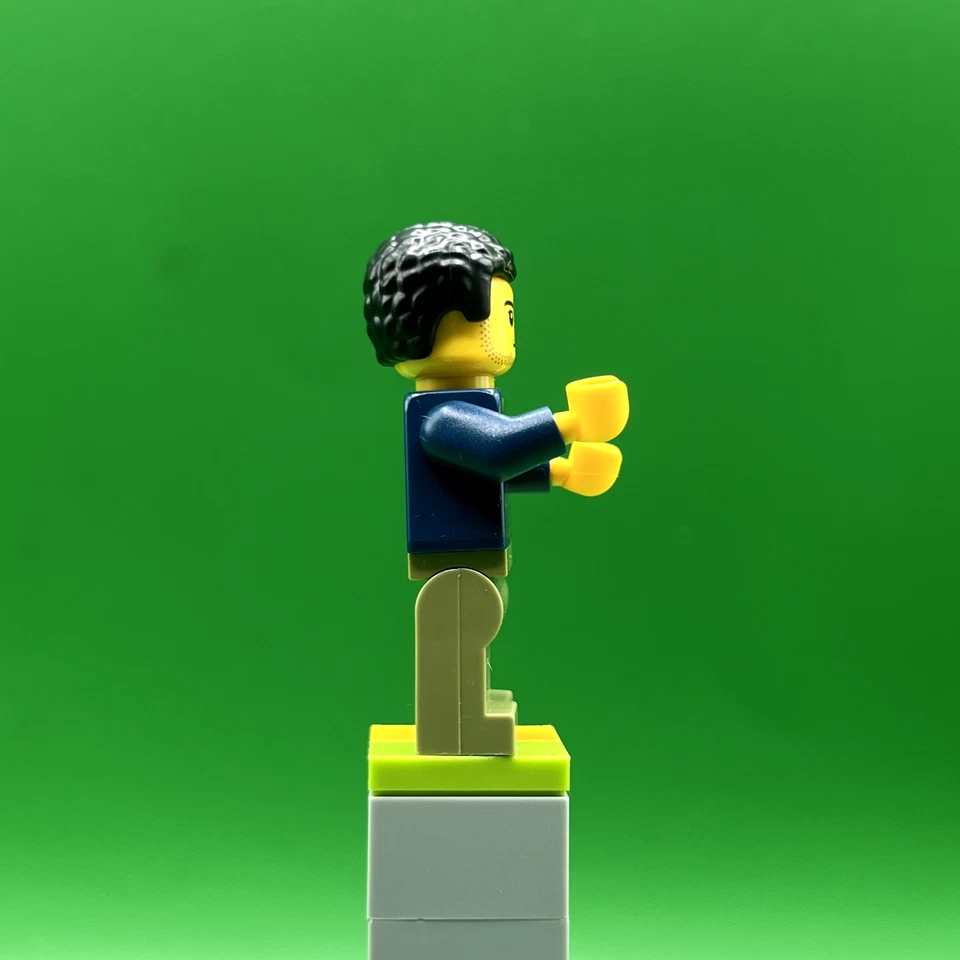 LEGO City минифигурка папа - темно-синий клетку кнопка рубашка, оливковый зеленый ноги cty1017 - Изображение 3 из 4