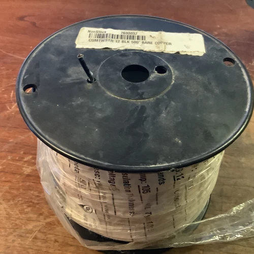 Werner Electric 12-Gauge Black Stranded Copper Wire THHN 500ft (new)